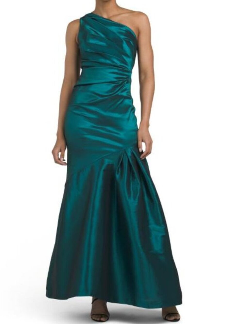 TERI JON One Shoulder Satin Gown